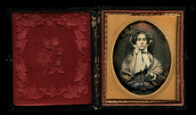 Load image into Gallery viewer, 1850s Daguerreotype Pretty Woman Gold Jewelry Bonnet Lace Veil! Sealed