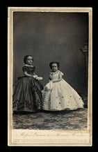 Load image into Gallery viewer, Sideshow Little People Sisters Minnie & Lavinia Warren, 1860s CDV Photo by Brady