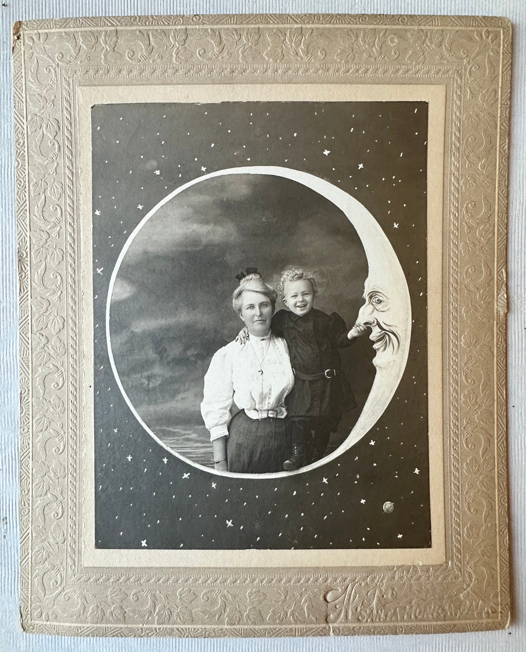 Excellent 1900s PAPER MOON PROP Photo by RILE SANTA MONICA California Boardwalk
