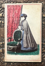 Load image into Gallery viewer, Beautiful Hand Tinted Color CDV Boston Woman 1860s Original Fashion Photo
