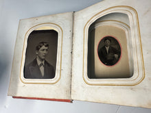 Load image into Gallery viewer, 1860s 1870s Photo Album with Civil War Sailor Illinois &amp; Pennsylvania
