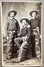 Load image into Gallery viewer, EXCELLENT Dodge City Kansas Armed Cowboys 1880s Cabinet Card Photo Rare Western
