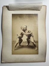 Load image into Gallery viewer, RARE JAPANESE SUMO WRESTLERS ALBUMEN PHOTO 1870S
