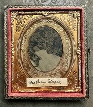 Load image into Gallery viewer, ID'd Baby POST MORTEM Photo Double Matted 1/6 Case Tintype 1860s CANADA

