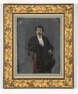 Whole / Full Plate Painted Tintype of a Man in Wall Frame