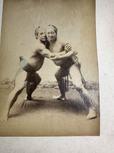 Load image into Gallery viewer, RARE JAPANESE SUMO WRESTLERS ALBUMEN PHOTO 1870S
