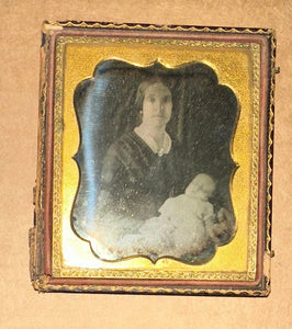 Woman & Child, 1/6 Post Mortem Daguerreotype, Sealed,