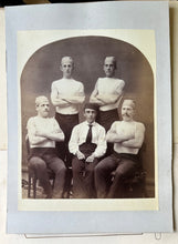 Load image into Gallery viewer, Bowdoin College Rowing Team Albumen Photo + Boathouse Cabinet Card Maine 1800s
