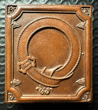 Load image into Gallery viewer, EMPTY 1850s 1/6 GUTTA PERCHA DAGUERREOTYPE PHOTO CASE - BELT &amp; BUCKLE - RARE
