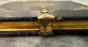 1/4 Ambrotype Tinted VERY RARE Painted Leather Book Case Post Mortem Int
