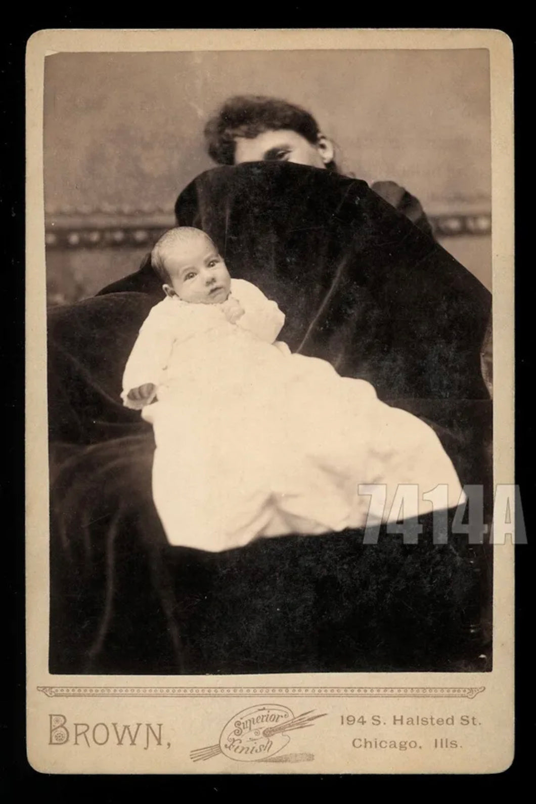 Wonderful Hidden Mother Cabinet Card Chicago Illinois 1880s Unusual Photo