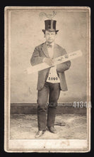 Load image into Gallery viewer, RARE Intriguing 1860s California CDV Miner Holding Claim &amp; Bag of Mining Gold?
