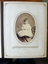 Load image into Gallery viewer, Large leather photo album with cabinet cards CDV and tintypes
