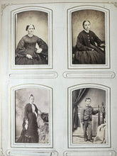 Load image into Gallery viewer, Large leather photo album with cabinet cards CDV and tintypes

