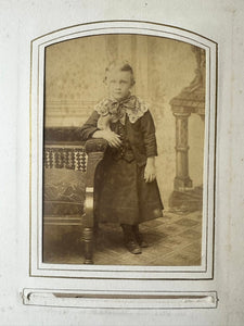 Large leather photo album with cabinet cards CDV and tintypes