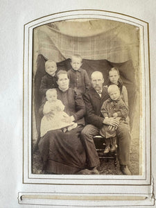 Large leather photo album with cabinet cards CDV and tintypes