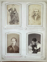 Load image into Gallery viewer, Large leather photo album with cabinet cards CDV and tintypes
