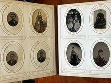 Load image into Gallery viewer, Large leather photo album with cabinet cards CDV and tintypes
