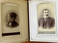 Load image into Gallery viewer, Large leather photo album with cabinet cards CDV and tintypes
