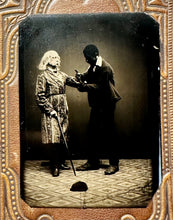 Load image into Gallery viewer, Unusual Rare Tintype Photo Original 1860s 1/6 - 1/4 Plate Antique Black Weird
