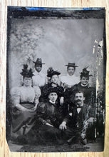 Load image into Gallery viewer, Antique Tintype Photo Friends incl African American Woman Lake Hopatcong NJ 1897
