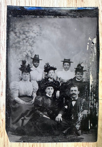 Antique Tintype Photo Friends incl African American Woman Lake Hopatcong NJ 1897