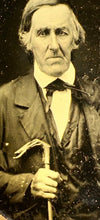 Load image into Gallery viewer, 1/6 Ambrotype Older Man Holding Cane / Walking Stick - Full Case, 1850s

