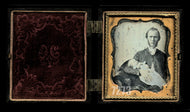 Man Holding Post Mortem Baby 1/6 Daguerreotype