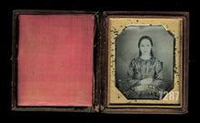 Load image into Gallery viewer, Sealed Daguerreotype Little Girl with Pretty Dress Long Braids
