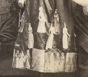 ID'd Woman Paper Dolls Pinned on Dress 1880s Genealogy Fashion