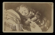 Little Girl Holding Doll Post Mortem CDV, Topeka Kansas