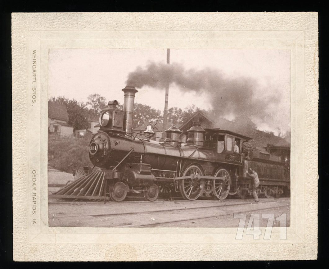 Great Antique Cabinet Photo of a Train Cedar Rapids Iowa Photographer 1900s