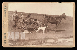 ARMED SCOUTS OR HUNTERS W HUNTING DOGS SOUTH DAKOTA TERRITORY CABINET CARD 1890