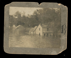 Flooded Homestead - Distressed c.1900 Cabinet Photo Illinois