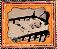 Beautiful 1/6 Post Mortem Tintype, Tinted, 1850s