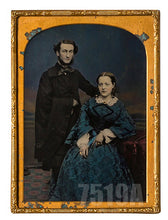 Load image into Gallery viewer, Large 3/4 PLATE Tinted Ambrotype Photo British Professor? &amp; Wife 1850s Rare

