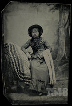 Load image into Gallery viewer, Very Unusual Tintype Man Dressed as a Woman 1870s
