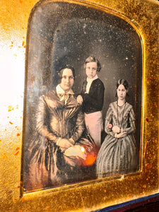 Two Rare Daguerreotypes New York Merchant and Family 1840s 1850s