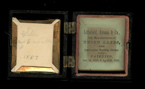 Miniature 1/16 Ambrotype in Union Case Sleeping Monk ID'd Baby Hidden Mother