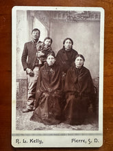 Load image into Gallery viewer, Sioux Indian Man Wives &amp; Child 1890s South Dakota  Photo Native American Rare
