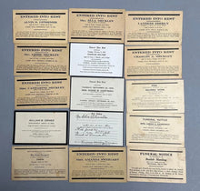Load image into Gallery viewer, 15 Victorian Era Antique Funeral Memorial Mourning Cards Stamps Post Mortem Lot
