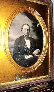 Broadbent Stereo Daguerreotype in Mascher Viewing Case 1/4 Case Philadelphia