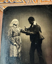 Load image into Gallery viewer, Unusual Rare Tintype Photo Original 1860s 1/6 - 1/4 Plate Antique Black Weird
