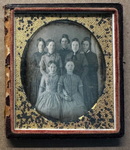 Load image into Gallery viewer, 1/6 Daguerreotype Group of Seven Girls 1840s

