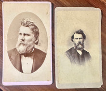 Load image into Gallery viewer, TWO Self Portrait Photographer John Cadwallader Indiana Michigan 1860s 1880s CDV
