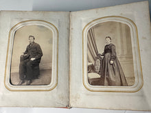 Load image into Gallery viewer, 1860s 1870s Photo Album with Civil War Sailor Illinois &amp; Pennsylvania
