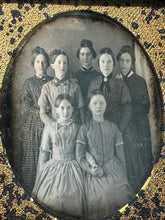 Load image into Gallery viewer, 1/6 Daguerreotype Group of Seven Girls 1840s
