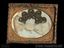 Load image into Gallery viewer, Victorian Memento Mori Mourning Hairwork For Little Girl Antique Post Mortem Int
