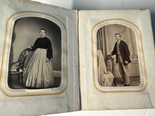 Load image into Gallery viewer, 1860s 1870s Photo Album with Civil War Sailor Illinois &amp; Pennsylvania
