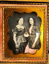 Load image into Gallery viewer, Beautiful 1/6 Daguerreotype ID’d Girls Texas Photographer? 1850s Women Friends
